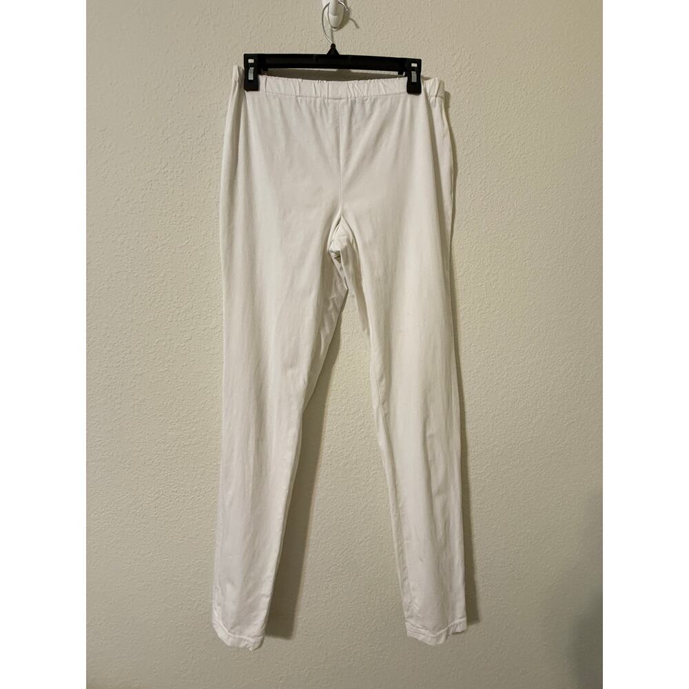 Doncaster Pull-on White Pants Size 6 Viscose Spandex Straight Minimalist *flaws*